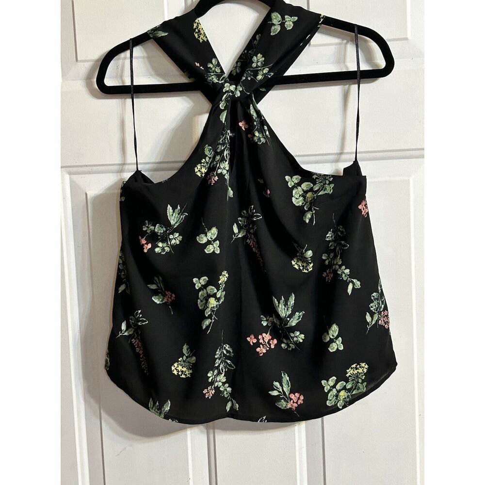 Abercrombie & Fitch Black Floral Halter Top, Dressy Yet Casual, Crop Size Small